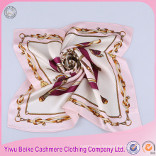 Custom design high quality print twill silk square scarf